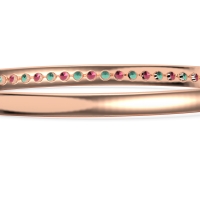 Channel Set Round Cut Bangle