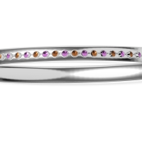 Channel Set Round Cut Bangle