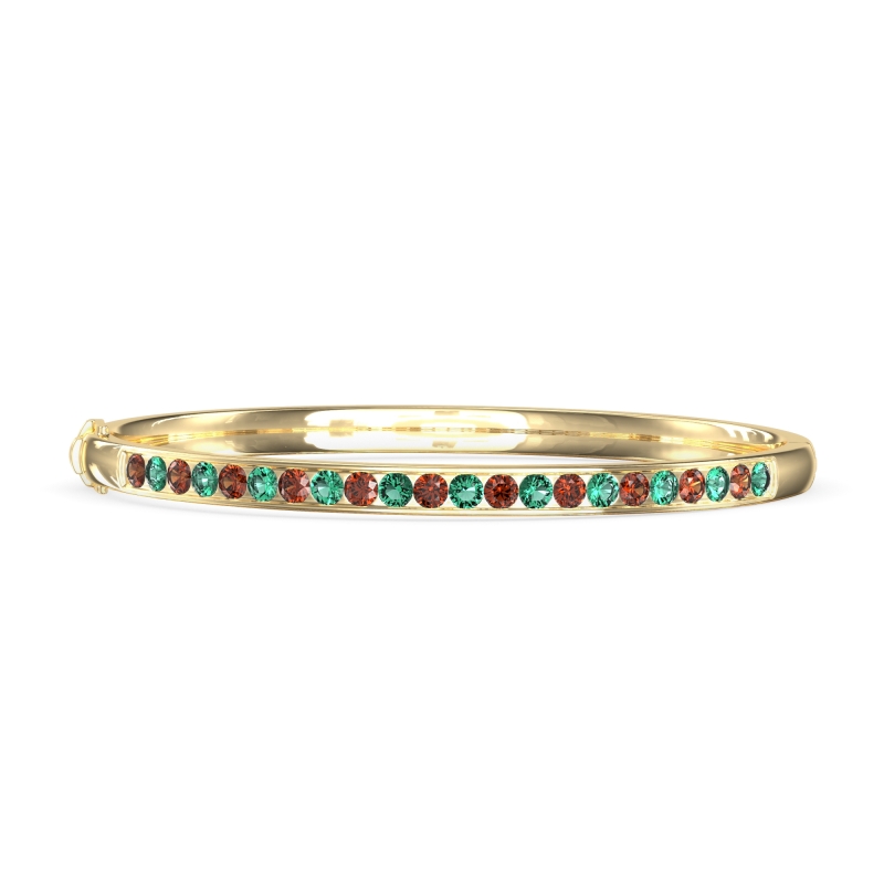 Channel Set Round Cut Bangle