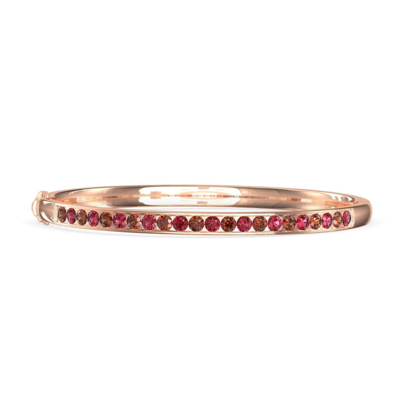 Channel Set Round Cut Bangle
