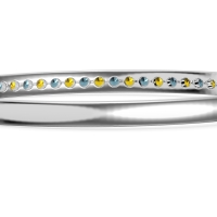 Channel Set Round Cut Bangle