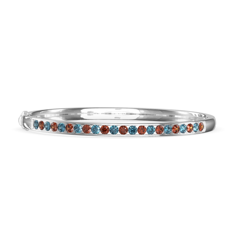 Channel Set Round Cut Bangle