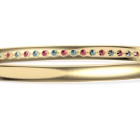 Channel Set Round Cut Bangle
