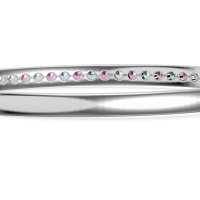 Channel Set Round Cut Bangle
