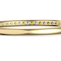 Channel Set Round Cut Bangle