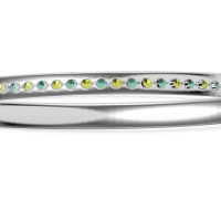 Channel Set Round Cut Bangle