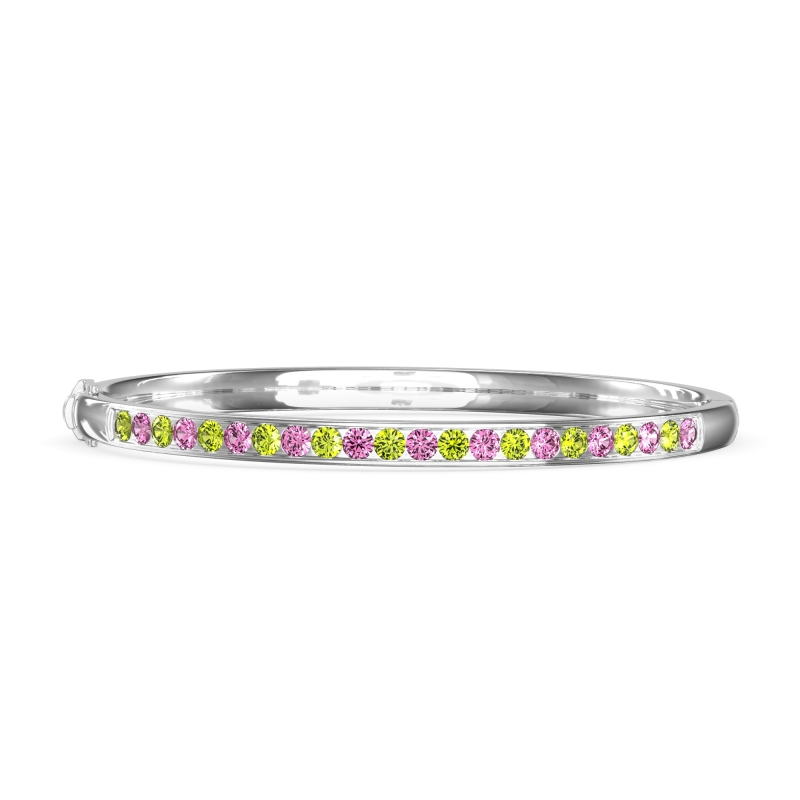 Channel Set Round Cut Bangle