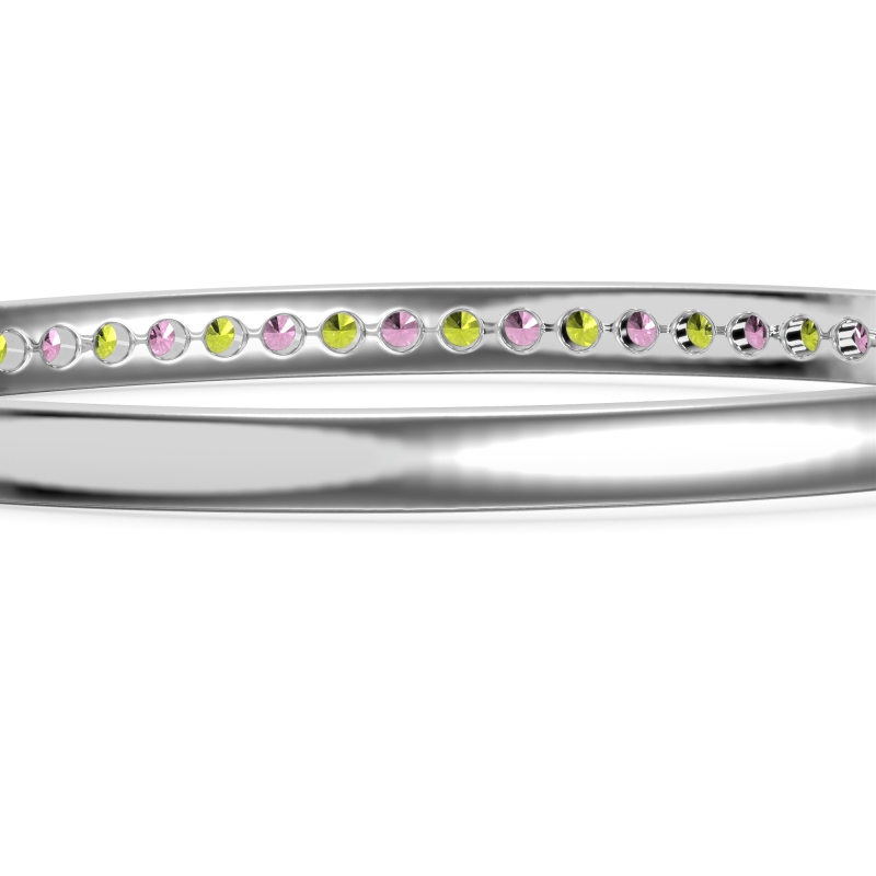 Channel Set Round Cut Bangle