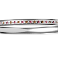 Channel Set Round Cut Bangle