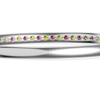 Channel Set Round Cut Bangle