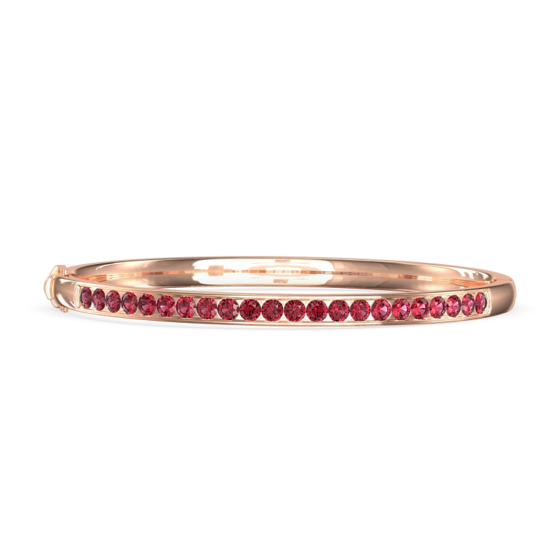 Channel Set Round Cut Bangle