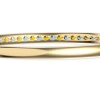 Channel Set Round Cut Bangle