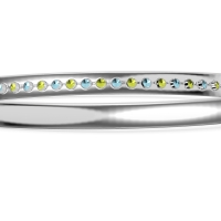 Channel Set Round Cut Bangle