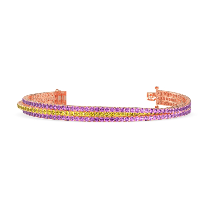 Three Row Flexible Tennis Bracelet