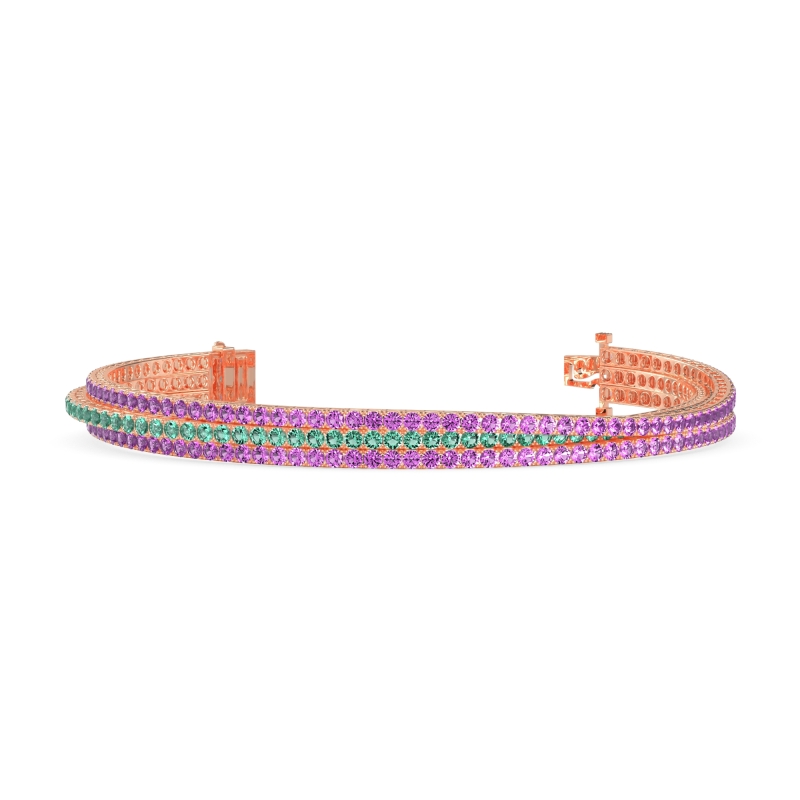 Three Row Flexible Tennis Bracelet