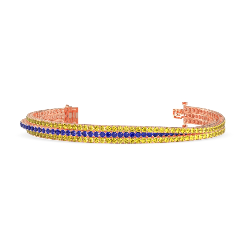 Three Row Flexible Tennis Bracelet