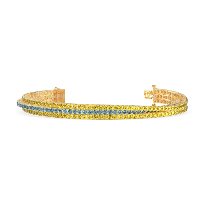 Three Row Flexible Tennis Bracelet
