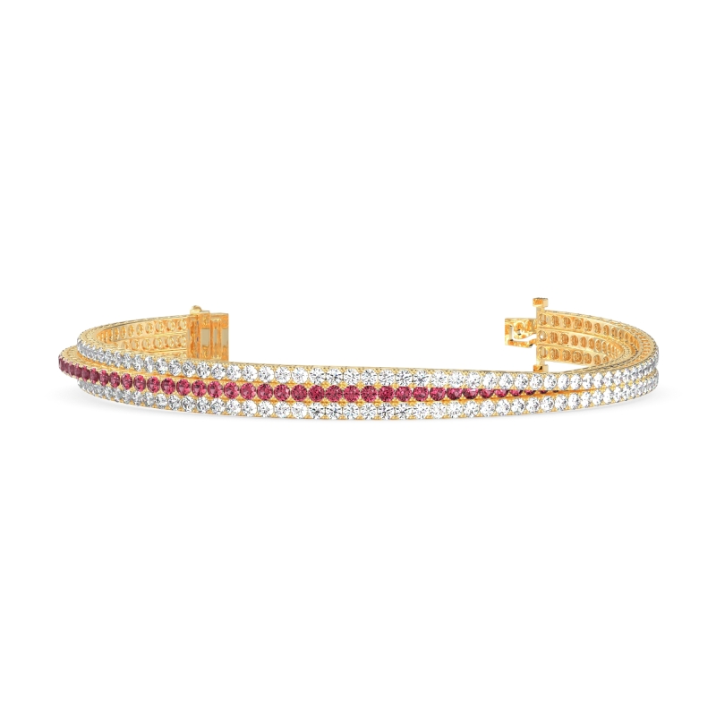 Three Row Flexible Tennis Bracelet
