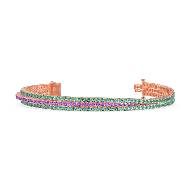 Three Row Flexible Tennis Bracelet