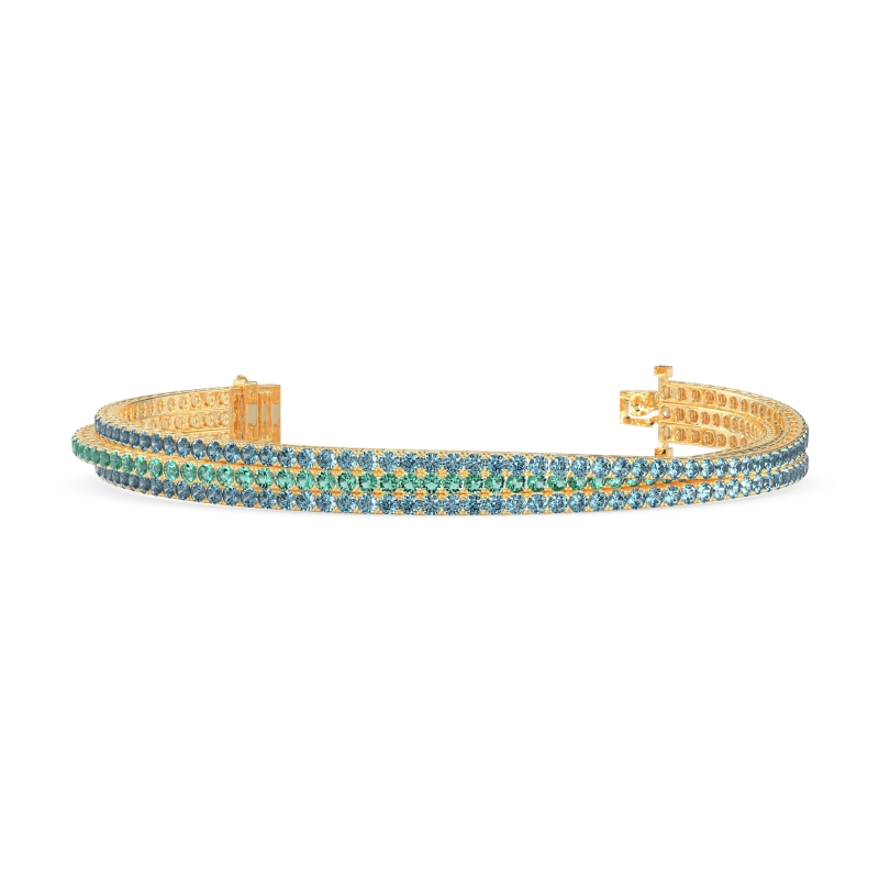 Three Row Flexible Tennis Bracelet