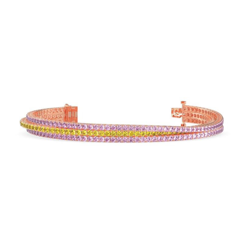 Three Row Flexible Tennis Bracelet