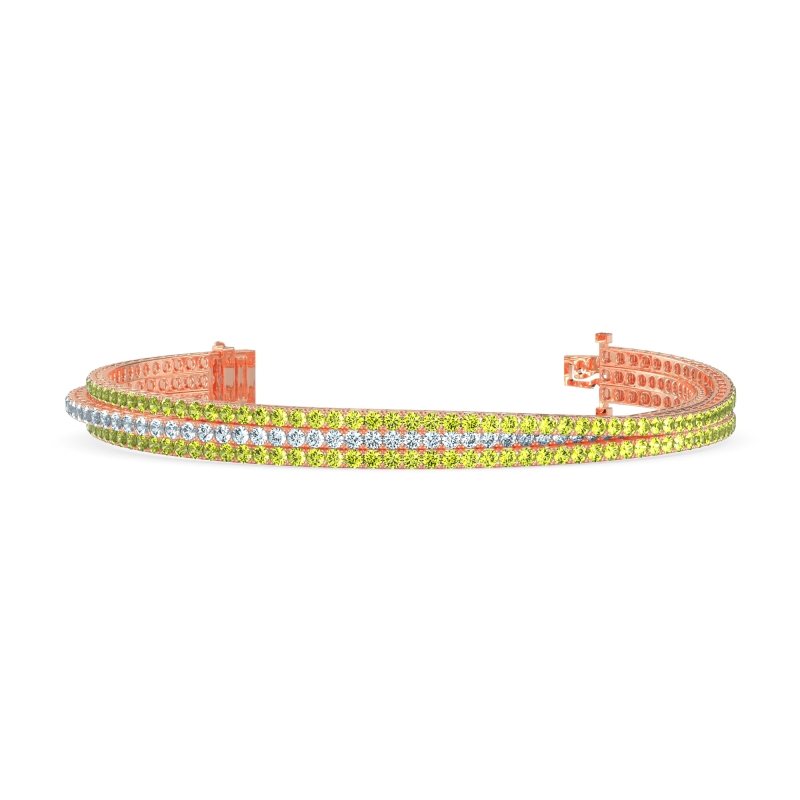 Three Row Flexible Tennis Bracelet