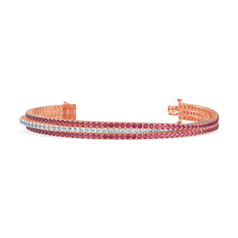 Three Row Flexible Tennis Bracelet