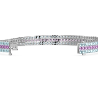Three Row Flexible Tennis Bracelet