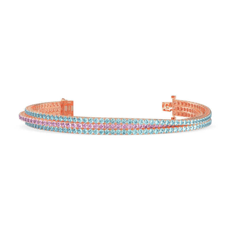 Three Row Flexible Tennis Bracelet