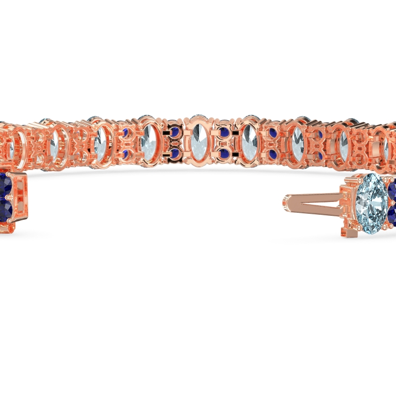 Oval and Round Tennis Bracelet