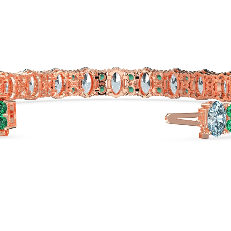 Oval and Round Tennis Bracelet