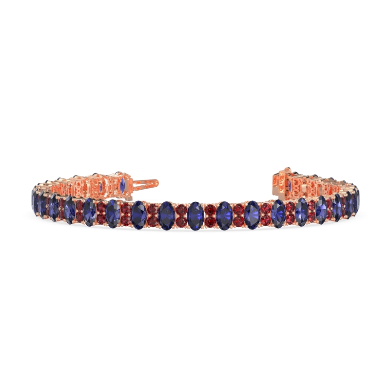 Oval and Round Tennis Bracelet