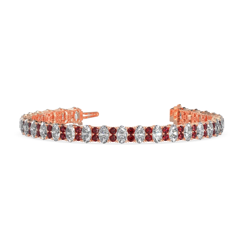Oval and Round Tennis Bracelet