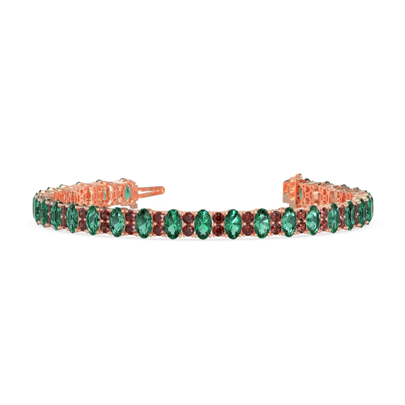 Oval and Round Tennis Bracelet