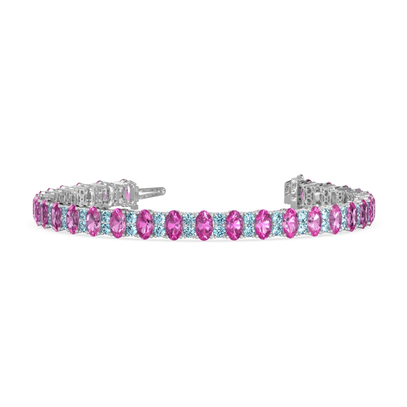 Oval and Round Tennis Bracelet