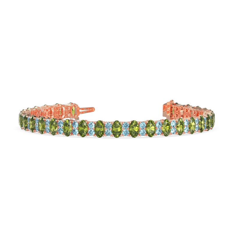 Oval and Round Tennis Bracelet