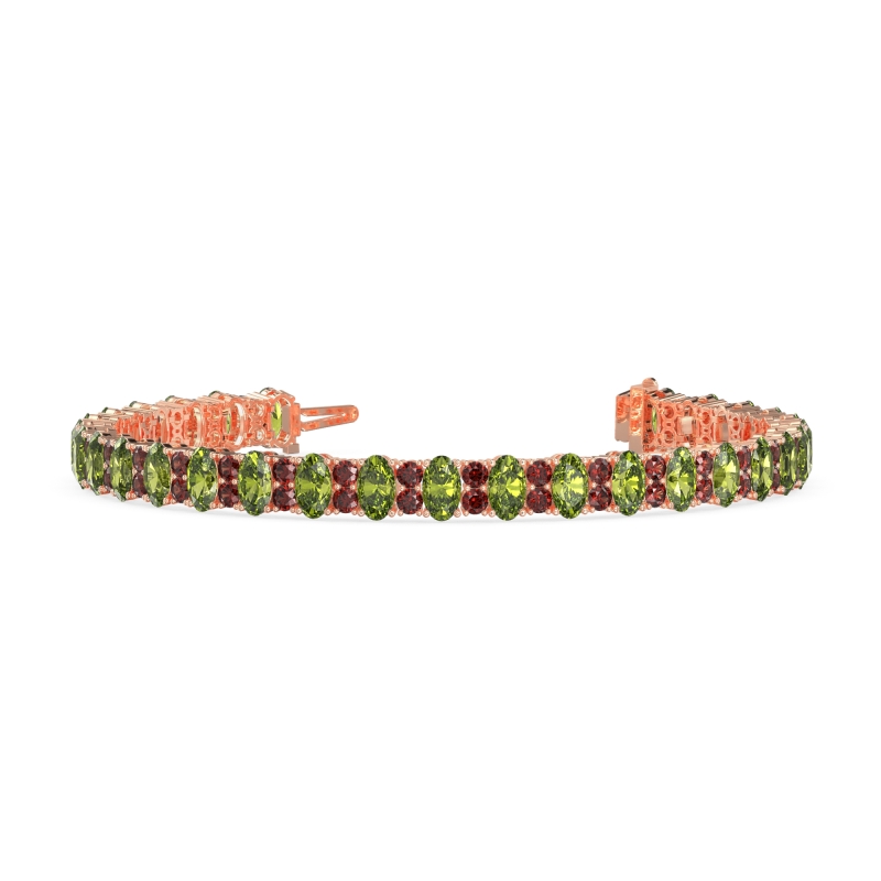 Oval and Round Tennis Bracelet
