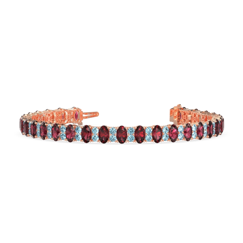 Oval and Round Tennis Bracelet