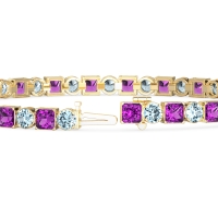Princess and Round Tennis Bracelet