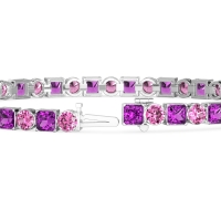 Princess and Round Tennis Bracelet