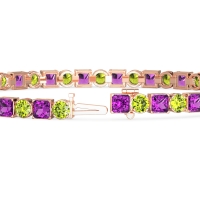 Princess and Round Tennis Bracelet