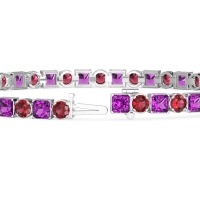 Princess and Round Tennis Bracelet