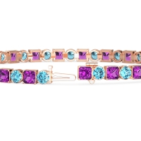 Princess and Round Tennis Bracelet