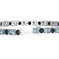 Princess and Round Tennis Bracelet