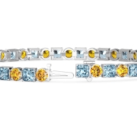 Princess and Round Tennis Bracelet