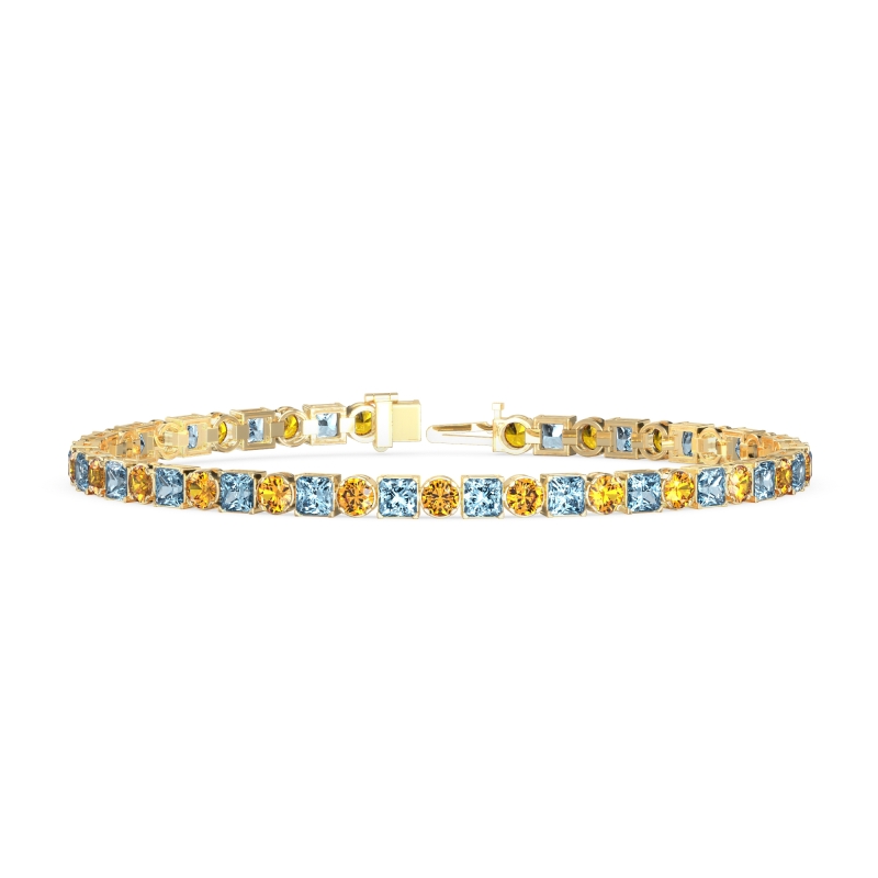 Princess and Round Tennis Bracelet