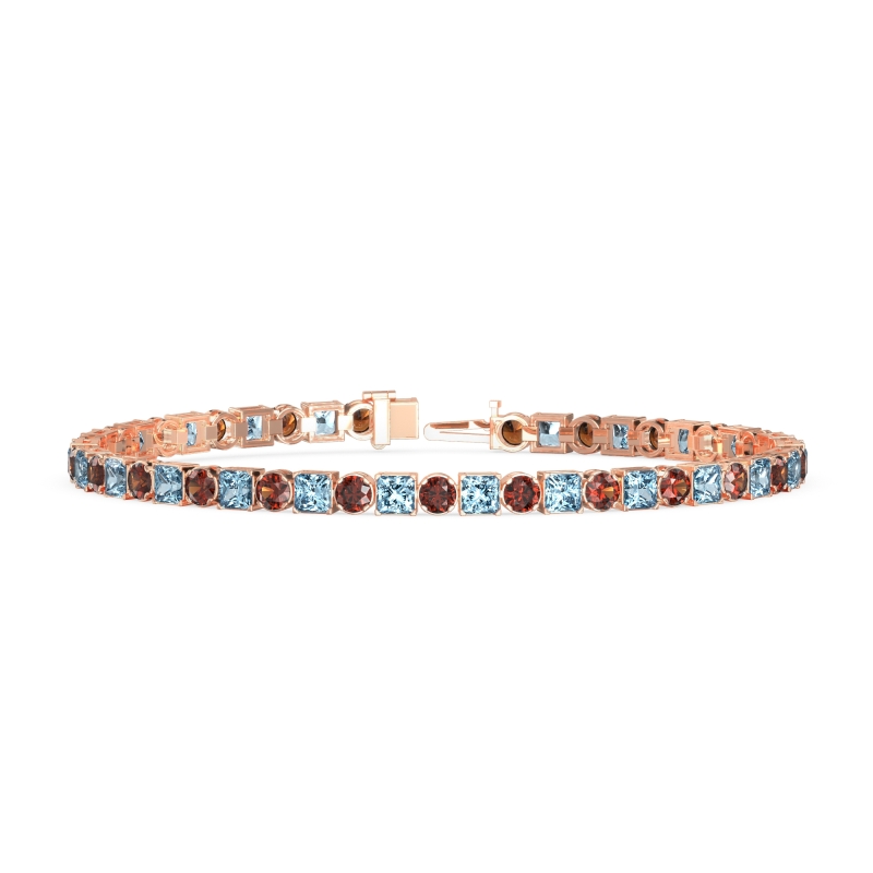 Princess and Round Tennis Bracelet