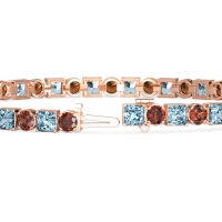 Princess and Round Tennis Bracelet