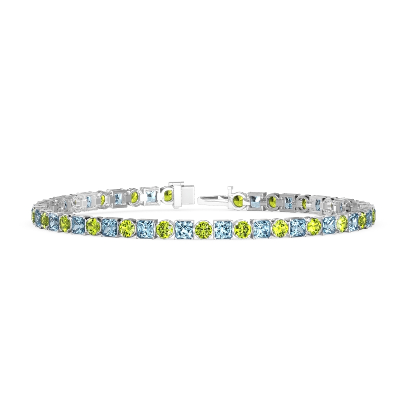 Princess and Round Tennis Bracelet