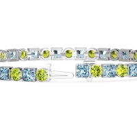 Princess and Round Tennis Bracelet